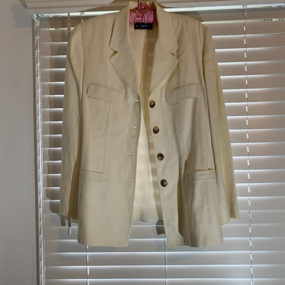 Company Ellen Tracy White Linen Jacket
